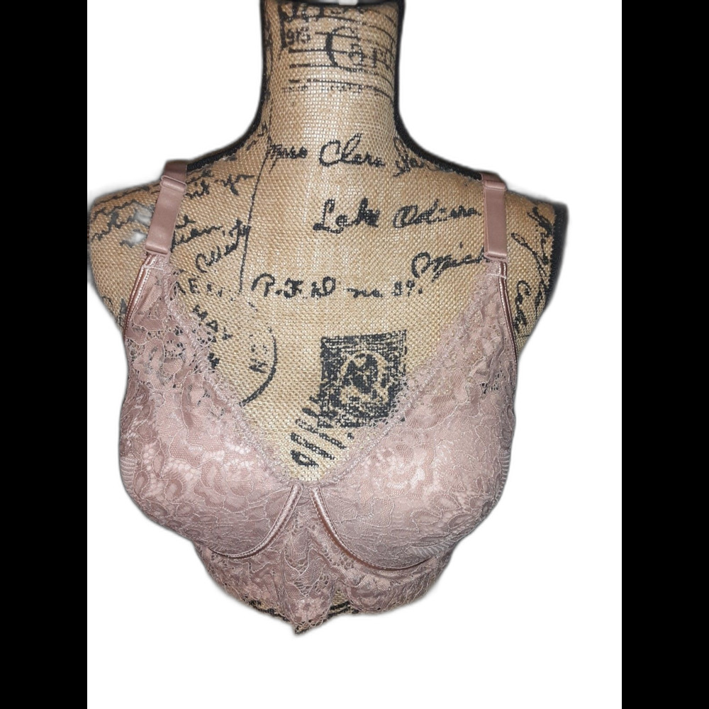 Youmita 40C Cafe Creme Floral Lace Wireless Bra NWT